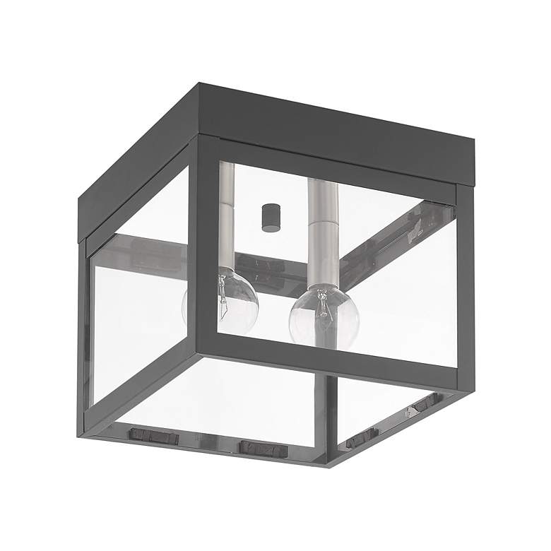 Image 4 Nyack 2 Light Scandinavian Gray Outdoor Ceiling Mount more views