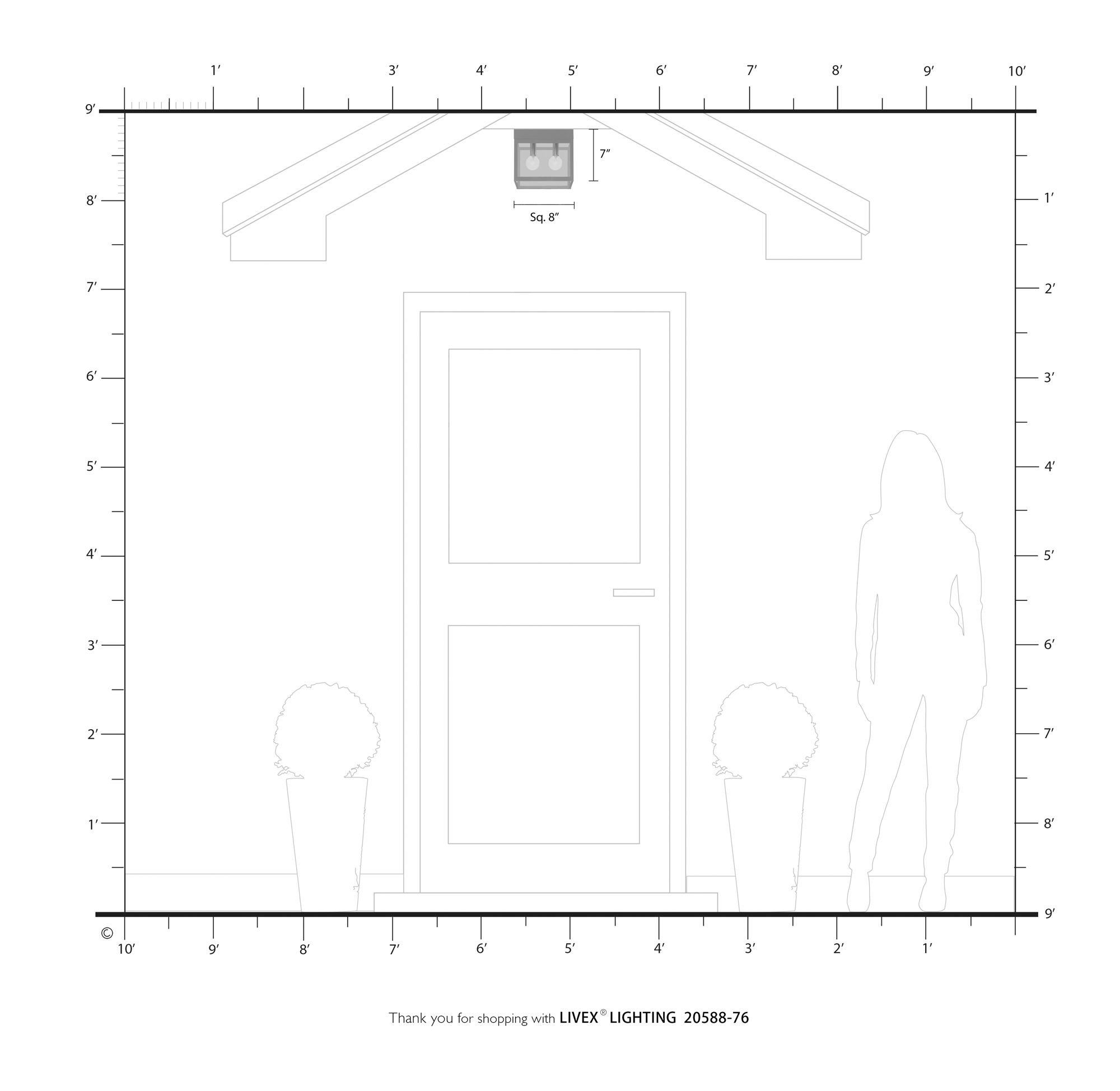 Nyack 2 Light Scandinavian Gray Outdoor Ceiling Mount