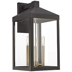 Image2 of Nyack 21 3/4" High Bronze Clear Glass Lantern Outdoor Wall Light
