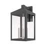3_Nyack 21 3/4"H Gray and Nickel 3-Light Outdoor Wall Light more views