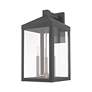 4_Nyack 21 3/4"H Gray and Nickel 3-Light Outdoor Wall Light more views