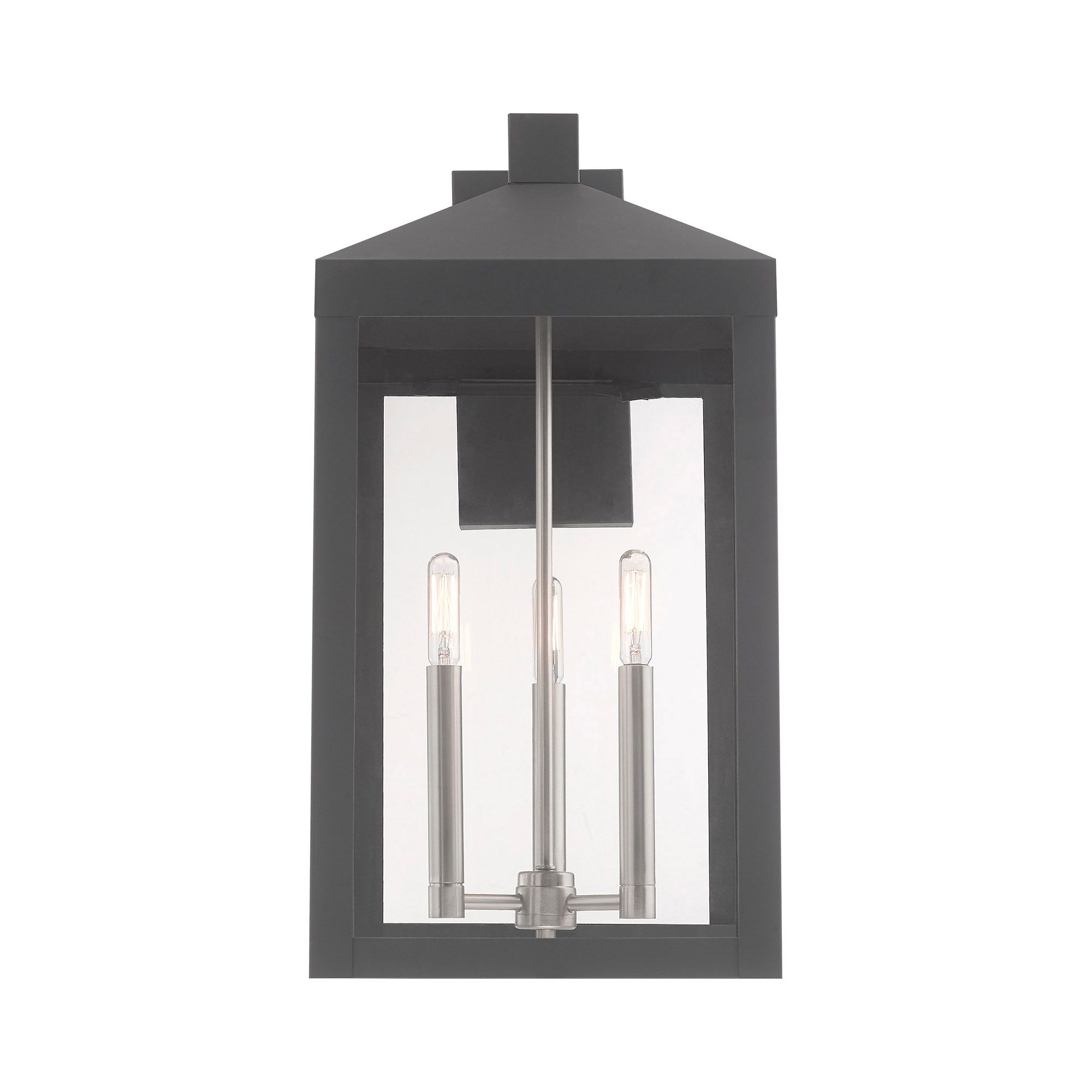 Image 5 Nyack 21 3/4"H Gray and Nickel 3-Light Outdoor Wall Light more views