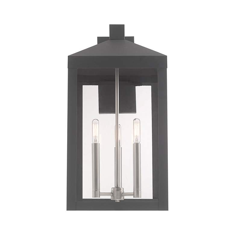 Image 5 Nyack 21 3/4"H Gray and Nickel 3-Light Outdoor Wall Light more views