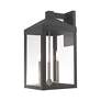 Nyack 21 3/4"H Gray and Nickel 3-Light Outdoor Wall Light