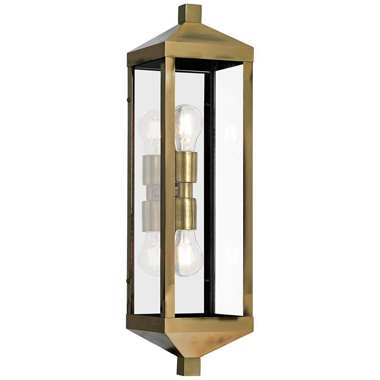 Image 1 Nyack 24 inch High Antique Brass Outdoor Wall Light