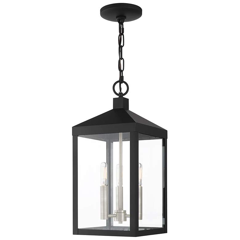Image 3 Nyack 3 Light Black Outdoor Pendant Lantern more views