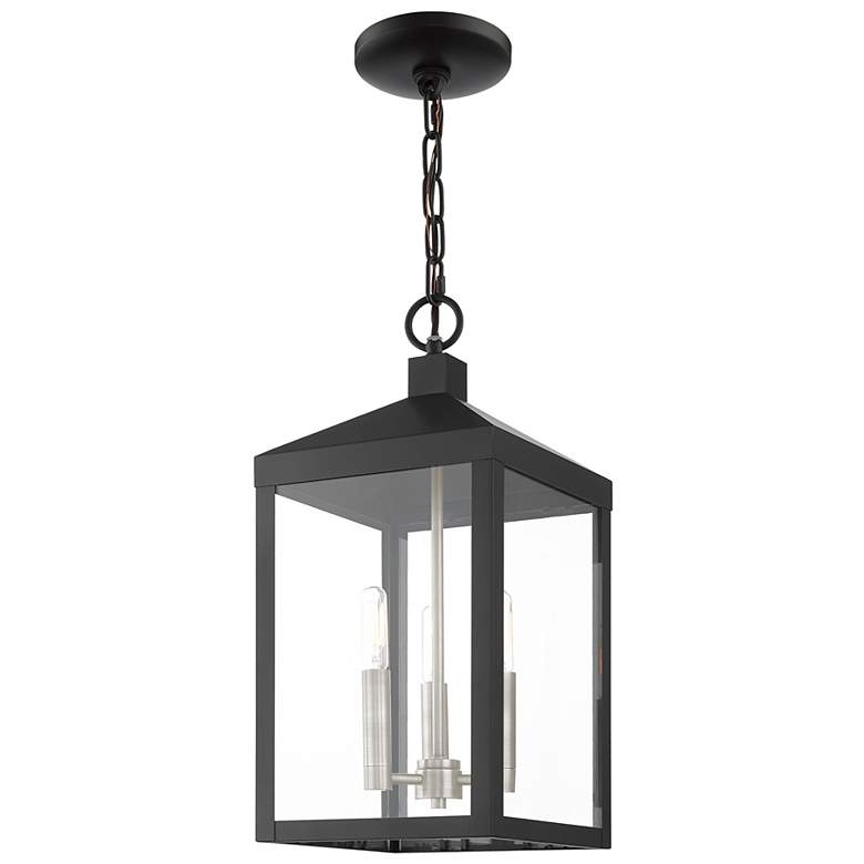 Image 7 Nyack 3 Light Black Outdoor Pendant Lantern more views