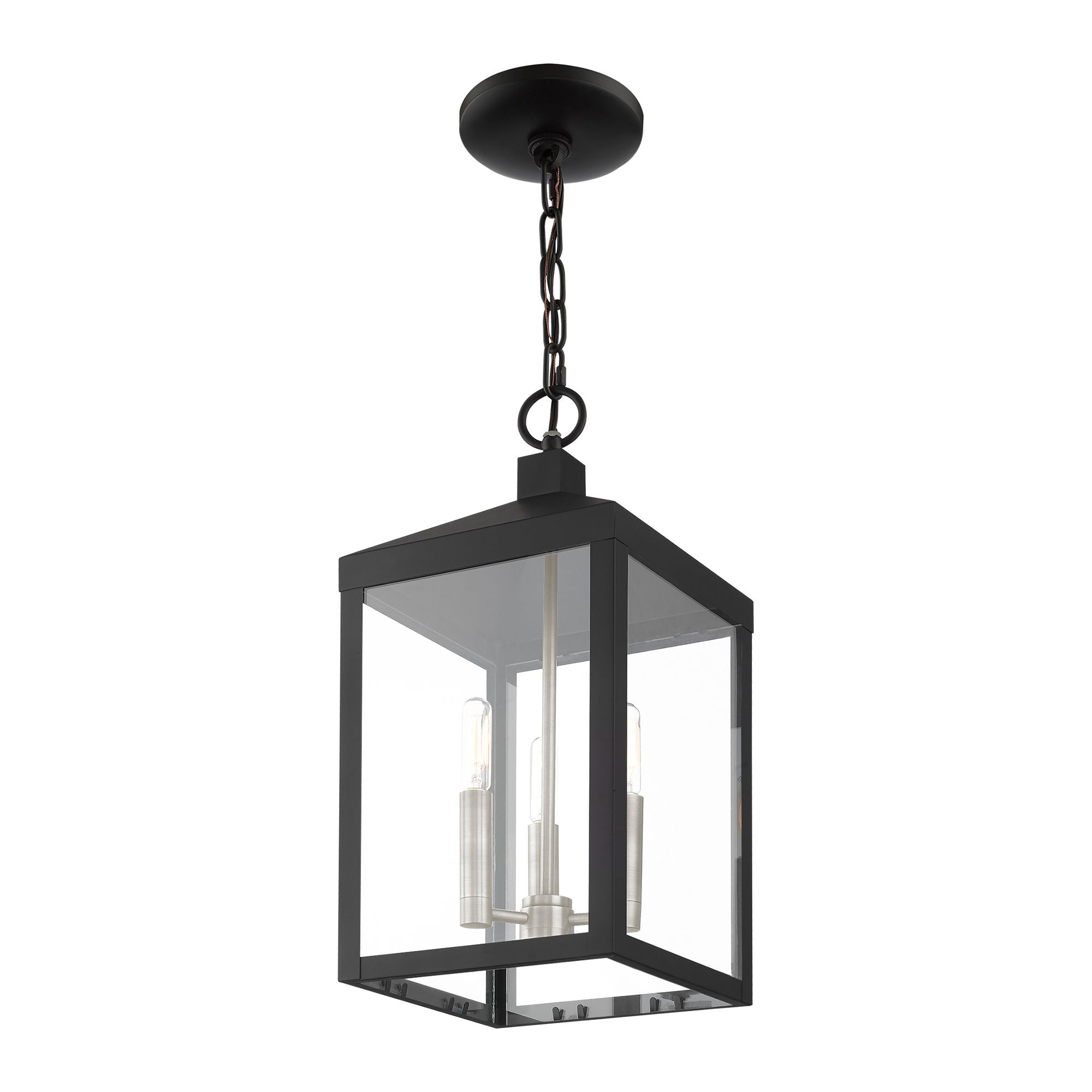 Nyack 3 Light Black Outdoor Pendant Lantern