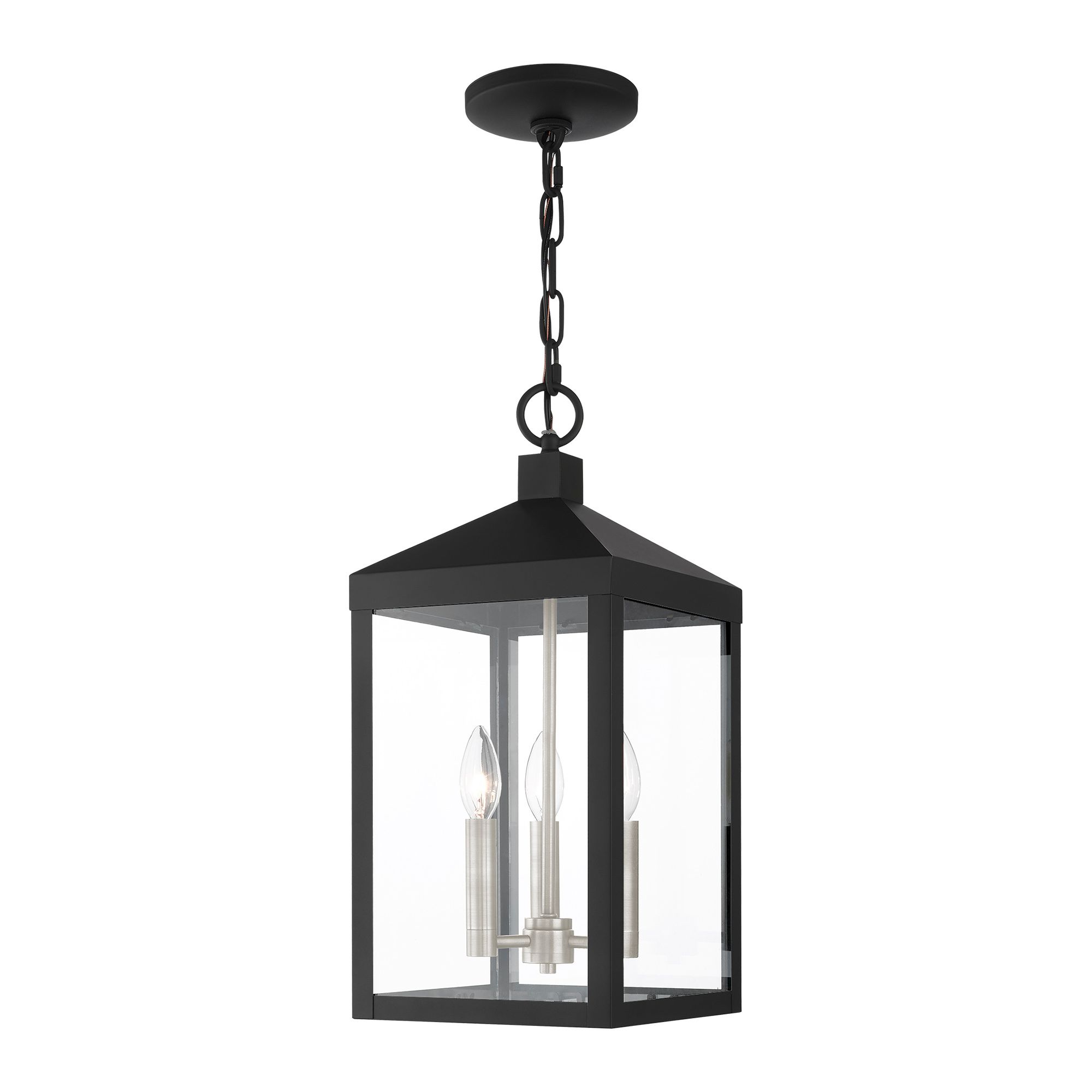 Nyack 3 Light Black Outdoor Pendant Lantern