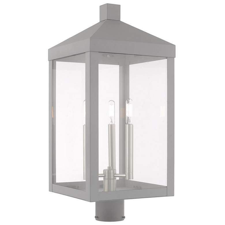Image 1 Nyack 3 Light Nordic Gray Outdoor Post Top Lantern