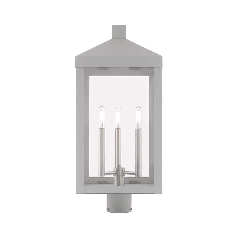 Image 5 Nyack 3 Light Nordic Gray Outdoor Post Top Lantern more views