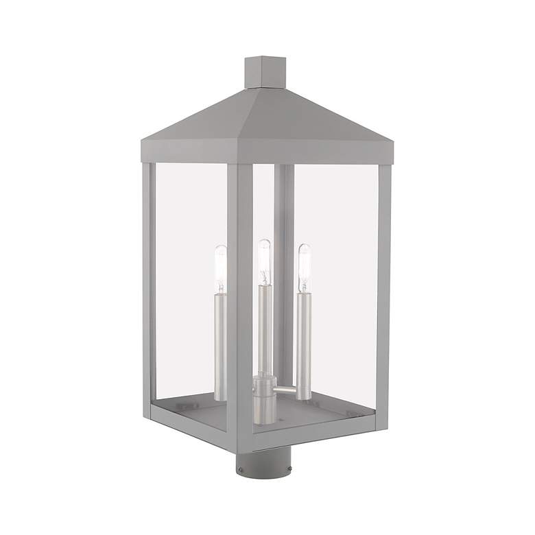 Image 7 Nyack 3 Light Nordic Gray Outdoor Post Top Lantern more views