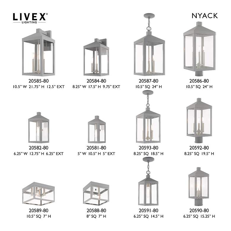 Image 3 Nyack 3 Light Nordic Gray Outdoor Post Top Lantern more views