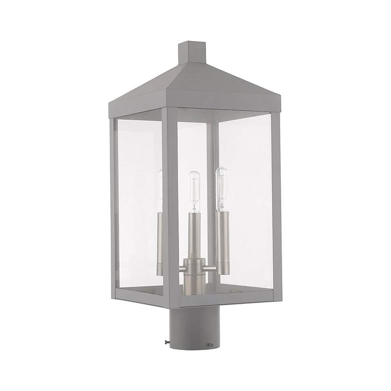 Image 4 Nyack 3 Light Nordic Gray Outdoor Post Top Lantern more views