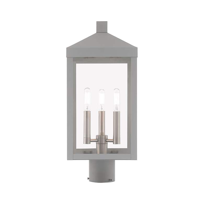 Image 5 Nyack 3 Light Nordic Gray Outdoor Post Top Lantern more views