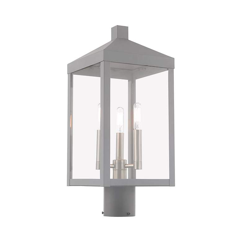 Image 6 Nyack 3 Light Nordic Gray Outdoor Post Top Lantern more views