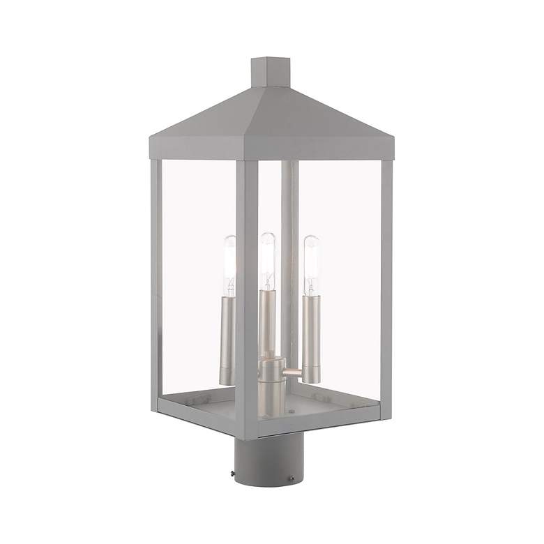 Image 7 Nyack 3 Light Nordic Gray Outdoor Post Top Lantern more views