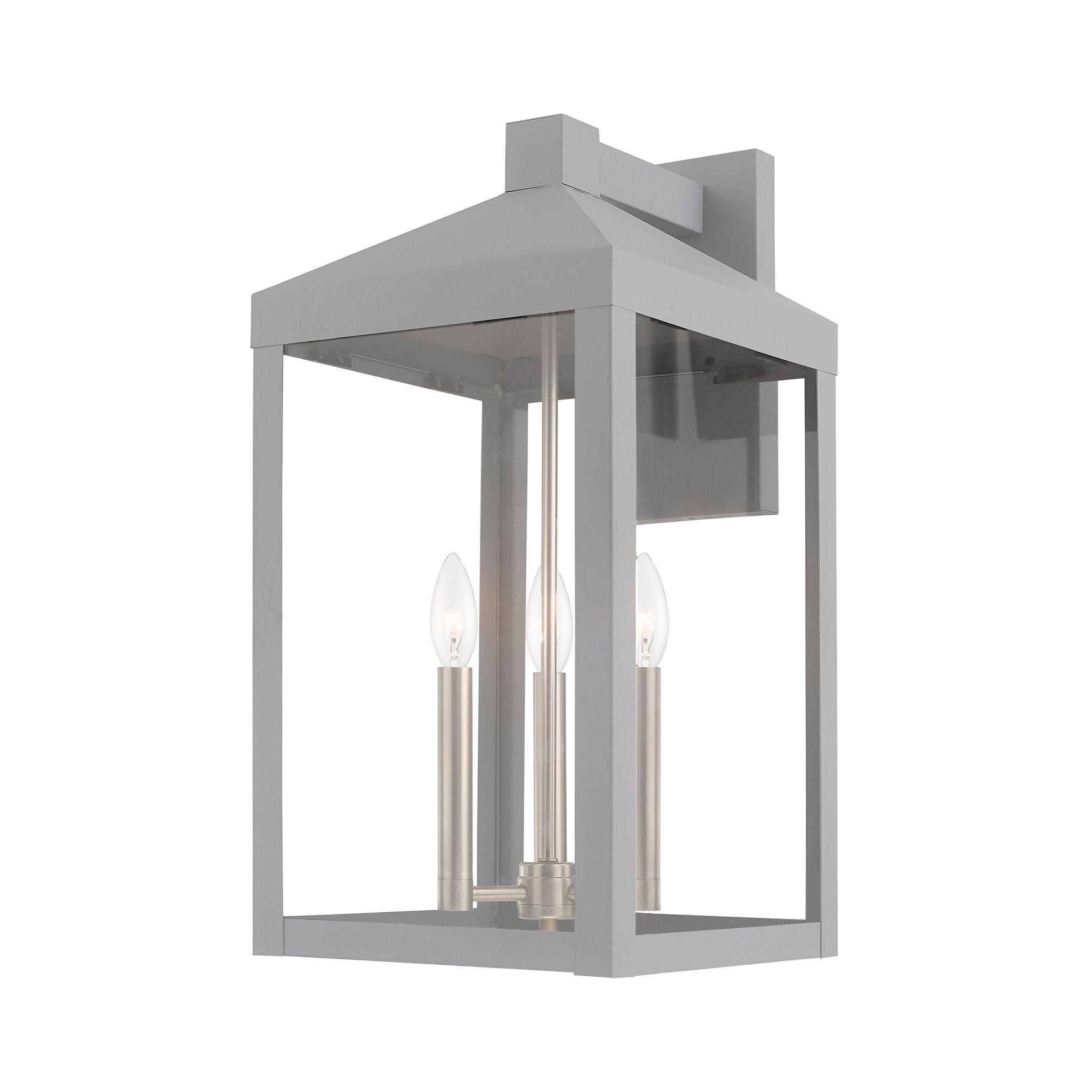 Nyack 3 Light Nordic Gray Outdoor Wall Lantern