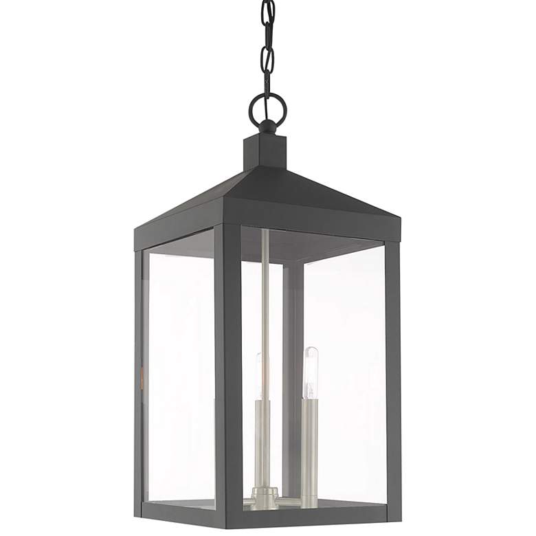 Image 2 Nyack 3 Light Scandinavian Gray Outdoor Pendant Lantern