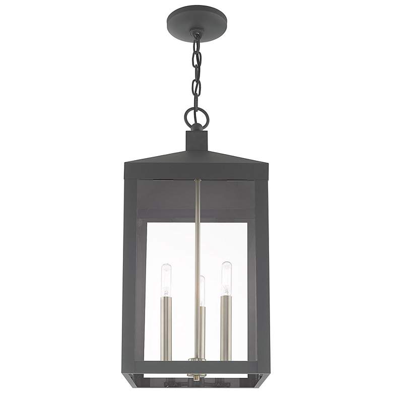 Image 5 Nyack 3 Light Scandinavian Gray Outdoor Pendant Lantern more views