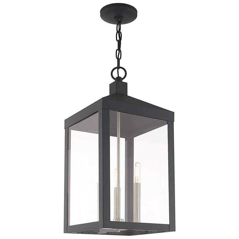 Image 6 Nyack 3 Light Scandinavian Gray Outdoor Pendant Lantern more views