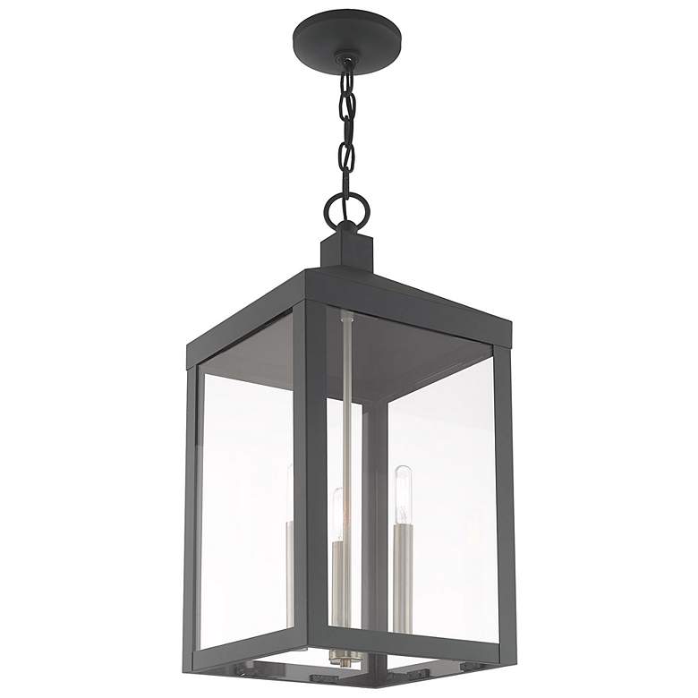 Image 7 Nyack 3 Light Scandinavian Gray Outdoor Pendant Lantern more views