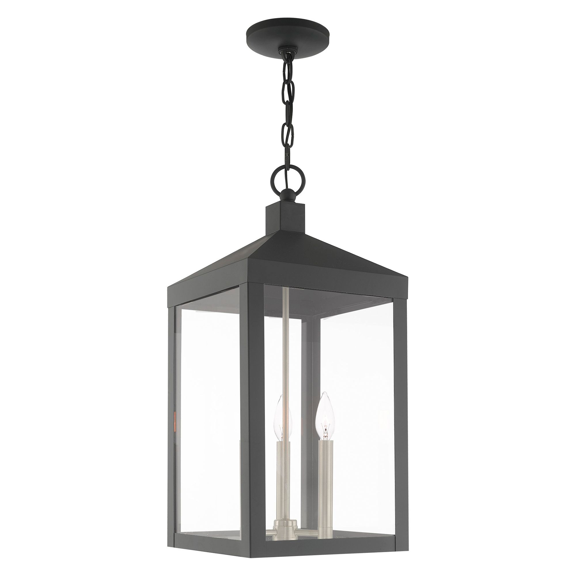 Nyack 3 Light Scandinavian Gray Outdoor Pendant Lantern