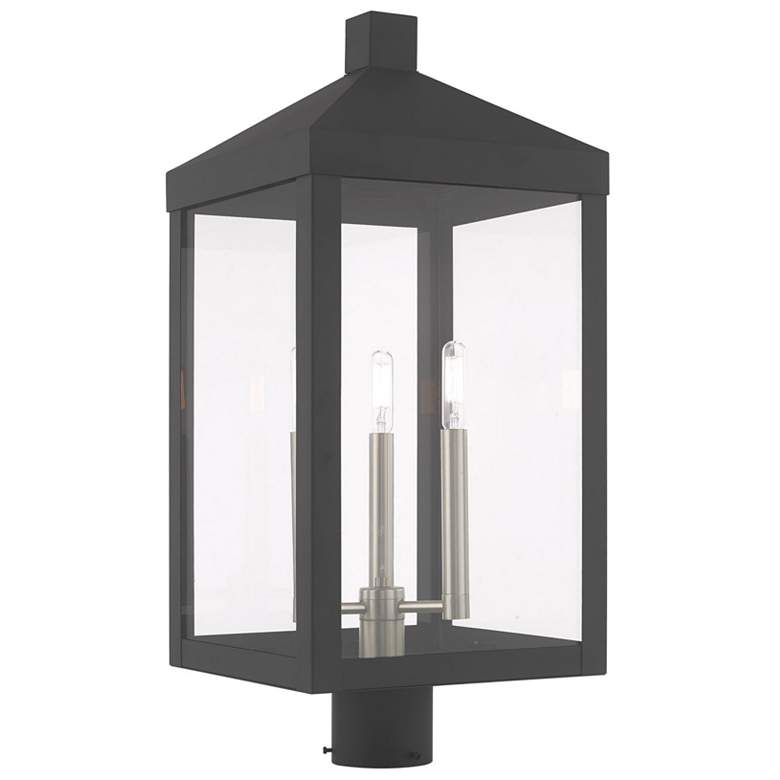 Image 1 Nyack 3 Light Scandinavian Gray Outdoor Post Top Lantern