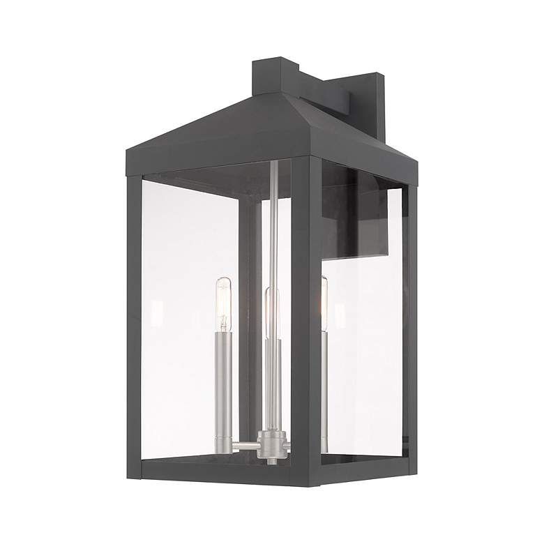 Image 3 Nyack 3 Light Scandinavian Gray Outdoor Wall Lantern more views