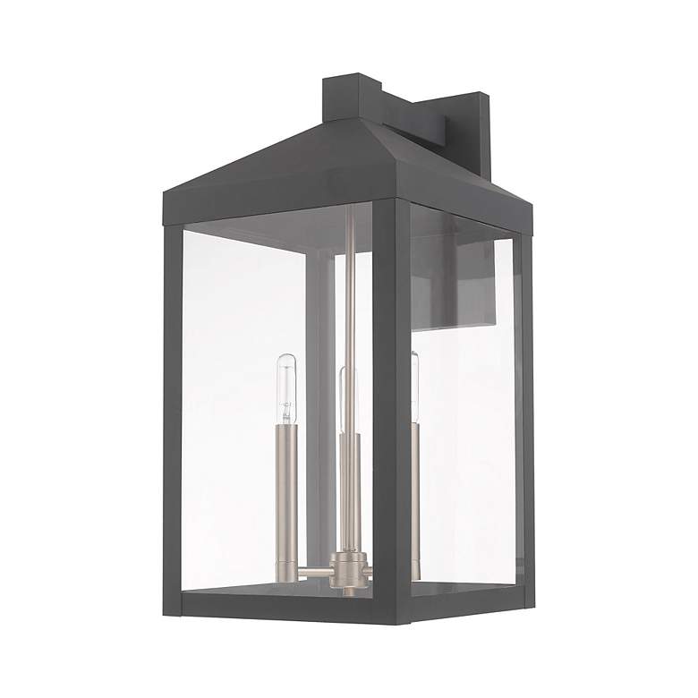 Image 4 Nyack 3 Light Scandinavian Gray Outdoor Wall Lantern more views
