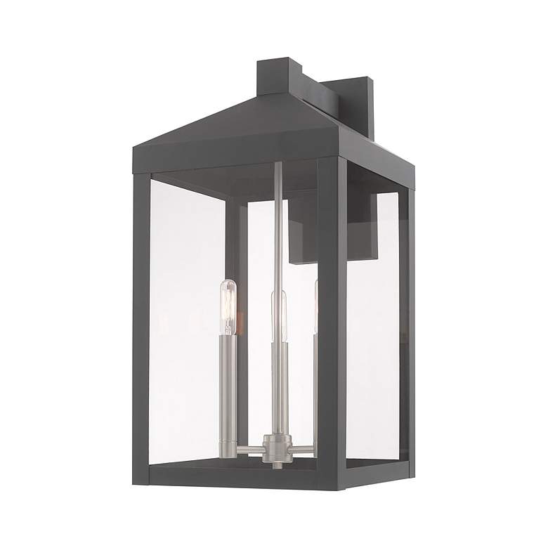 Image 6 Nyack 3 Light Scandinavian Gray Outdoor Wall Lantern more views