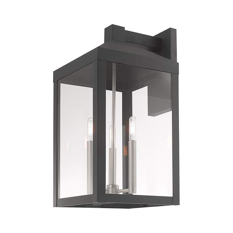 Image 7 Nyack 3 Light Scandinavian Gray Outdoor Wall Lantern more views