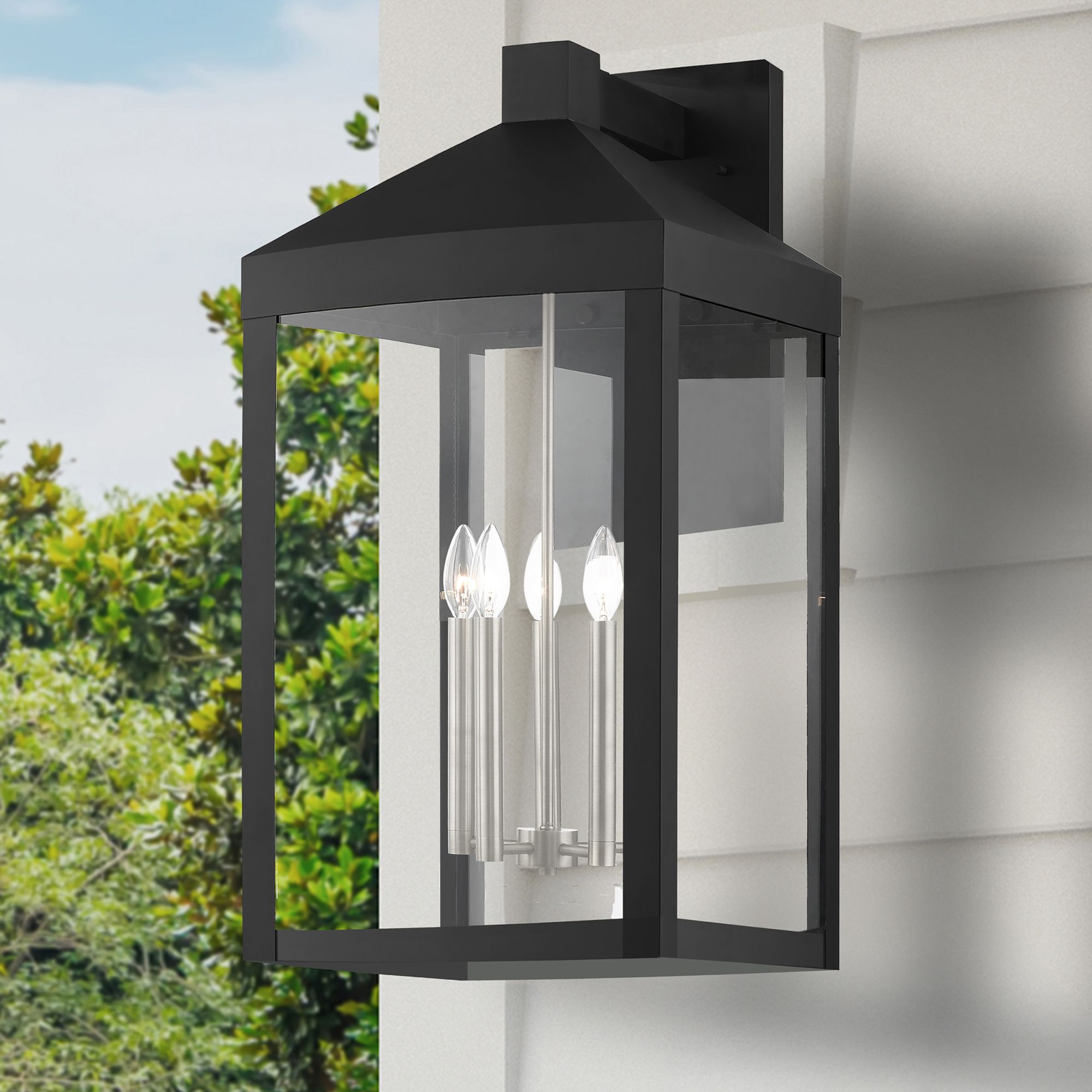 Nyack 5 Light Black Outdoor Wall Lantern
