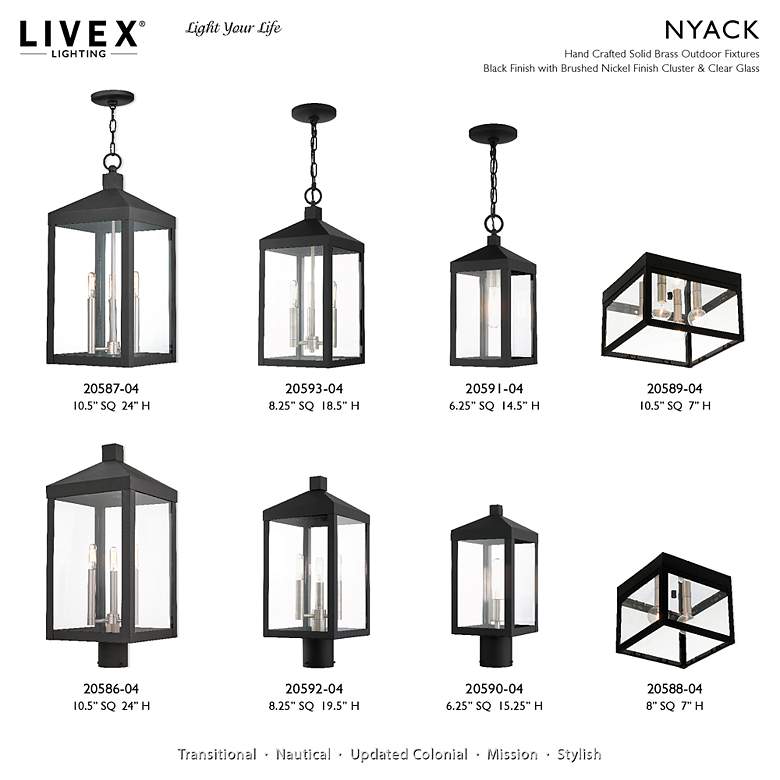 Image 4 Nyack 5 Light Black Outdoor Wall Lantern more views