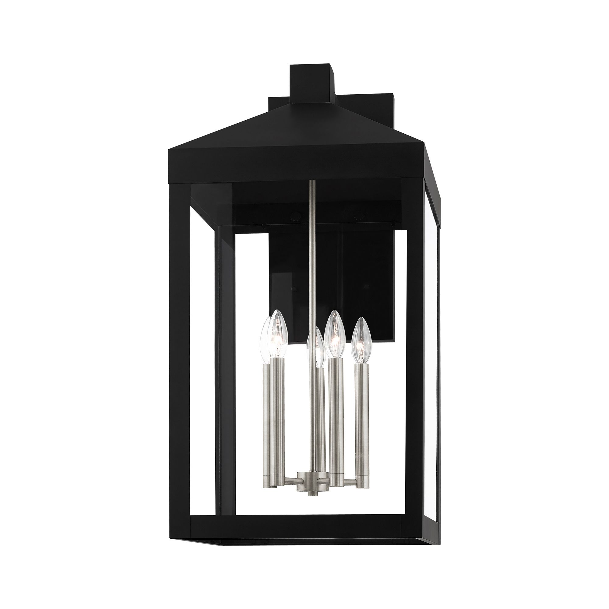 Image 7 Nyack 5 Light Black Outdoor Wall Lantern more views