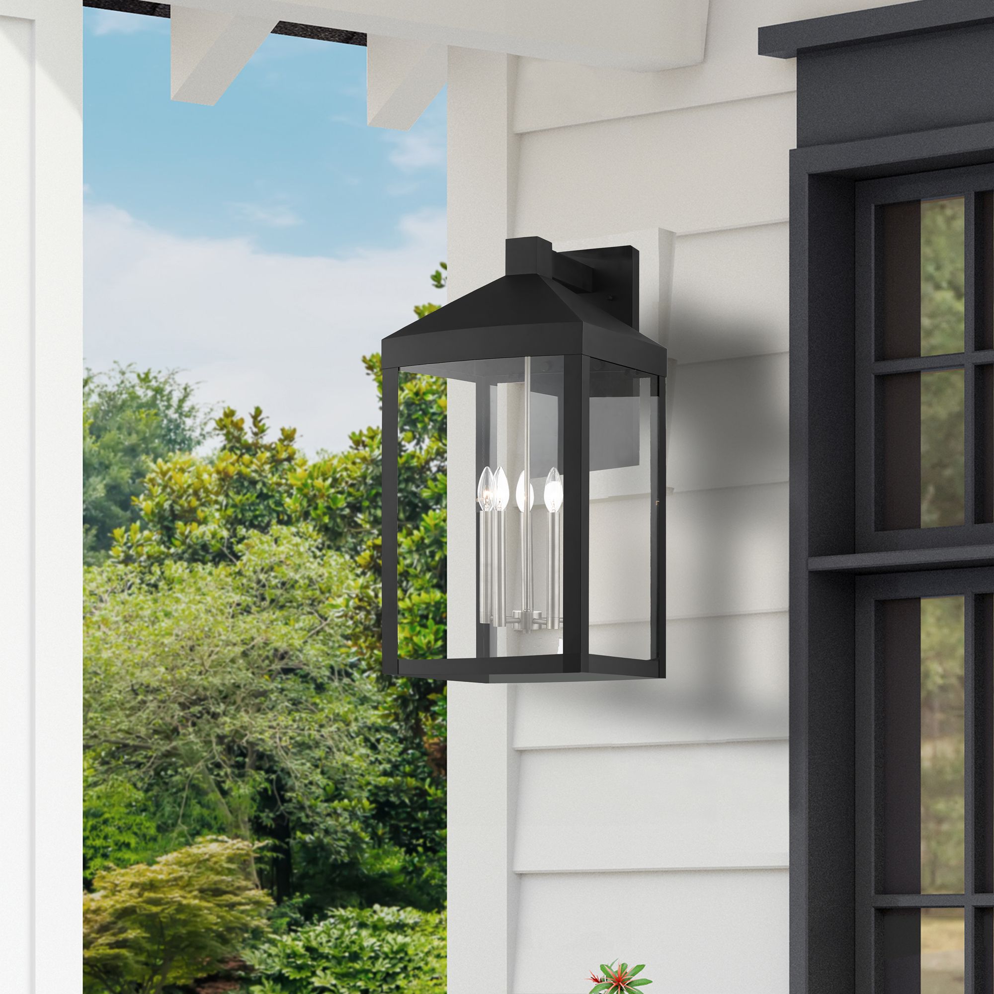 Nyack 5 Light Black Outdoor Wall Lantern