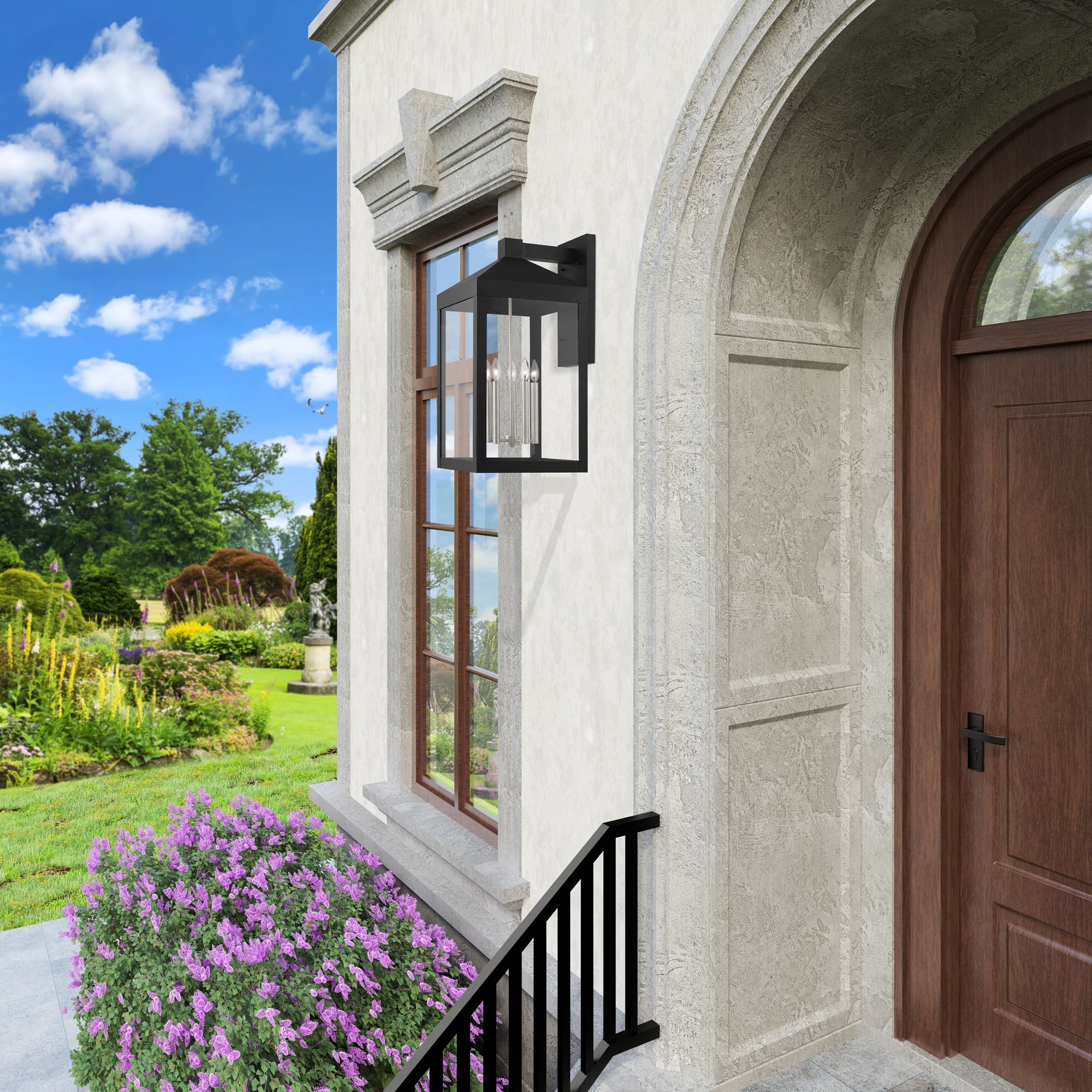 Nyack 5 Light Black Outdoor Wall Lantern