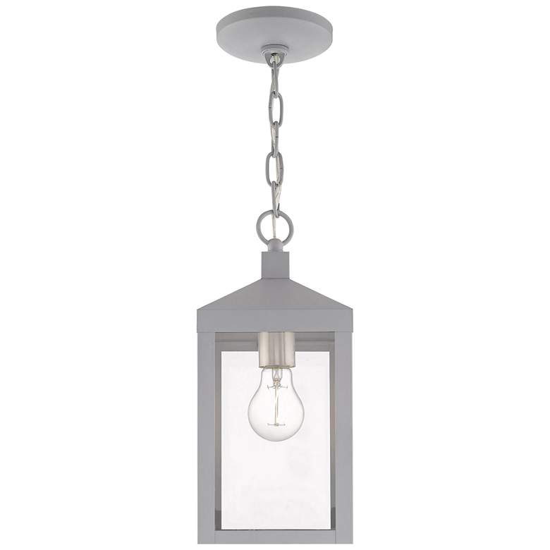 Image 2 Nyack 6 1/4"W Nordic Gray Outdoor Lantern Mini Pendant Light