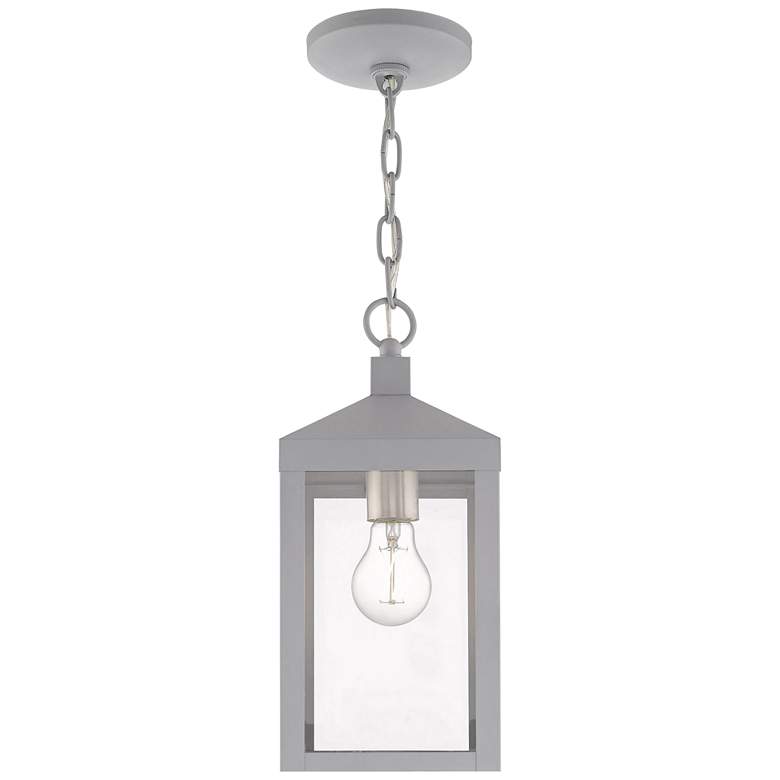 Image 2 Nyack 6 1/4 inchW Nordic Gray Outdoor Lantern Mini Pendant Light