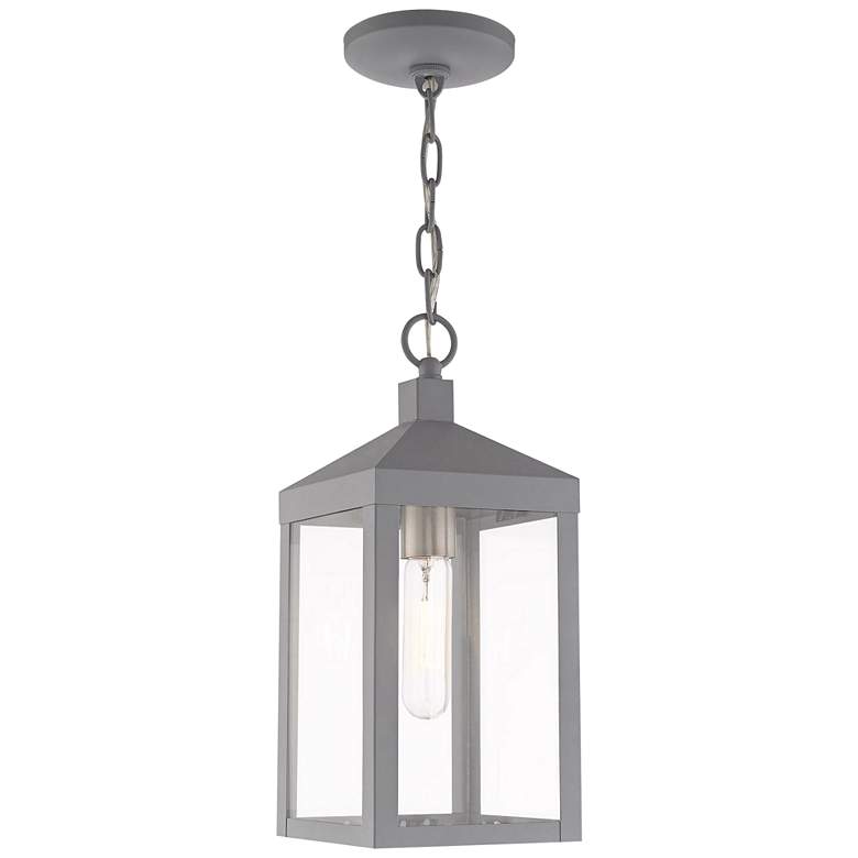 Image 4 Nyack 6 1/4 inchW Nordic Gray Outdoor Lantern Mini Pendant Light more views