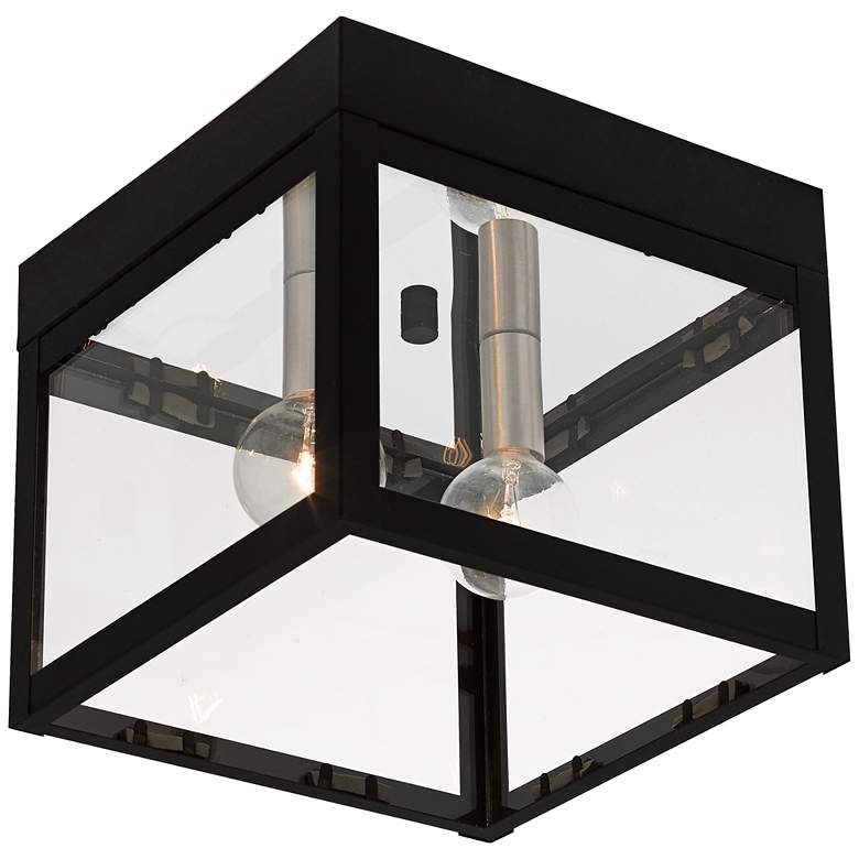 Image 2 Nyack 8" Wide Black Outdoor Ceiling Light