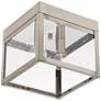 Nyack 8" Wide Hand-Crafted Nickel and Glass Outdoor Ceiling Light