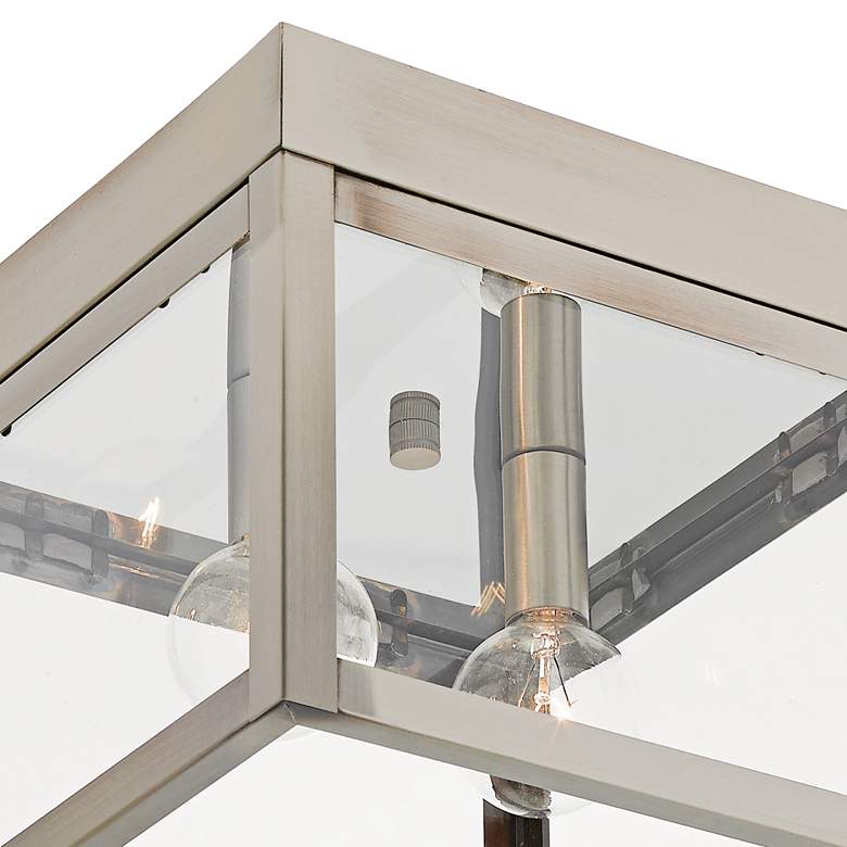 Image 2 Nyack 8" Wide Hand-Crafted Nickel and Glass Outdoor Ceiling Light more views