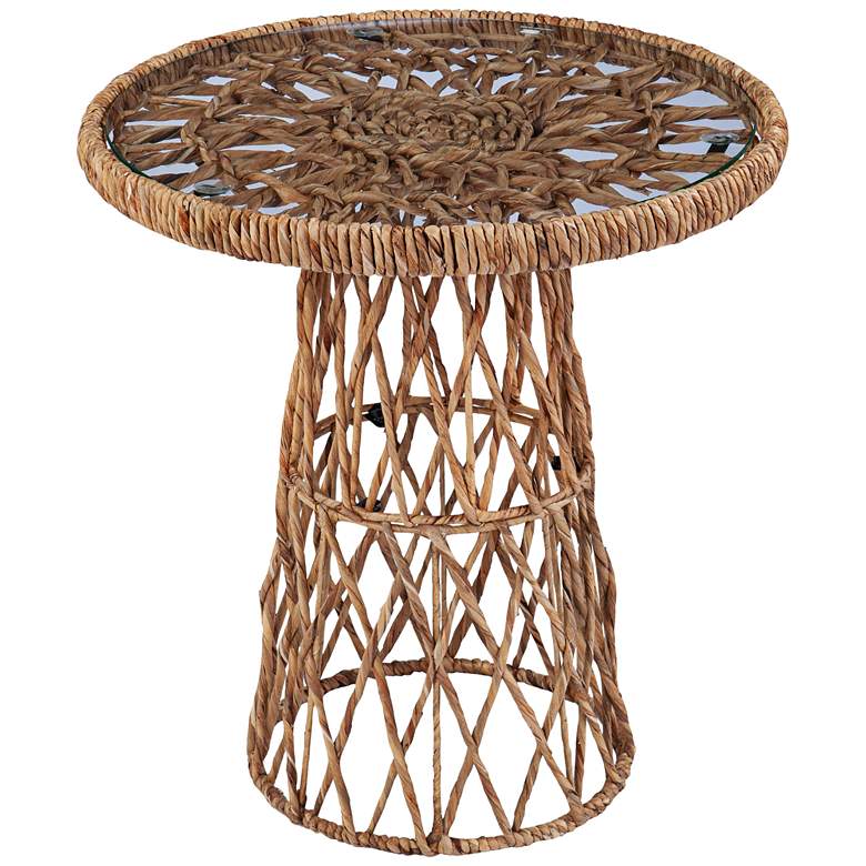 Image 2 Nyborn 23 3/4" Wide Natural Water Hyacinth Accent Table