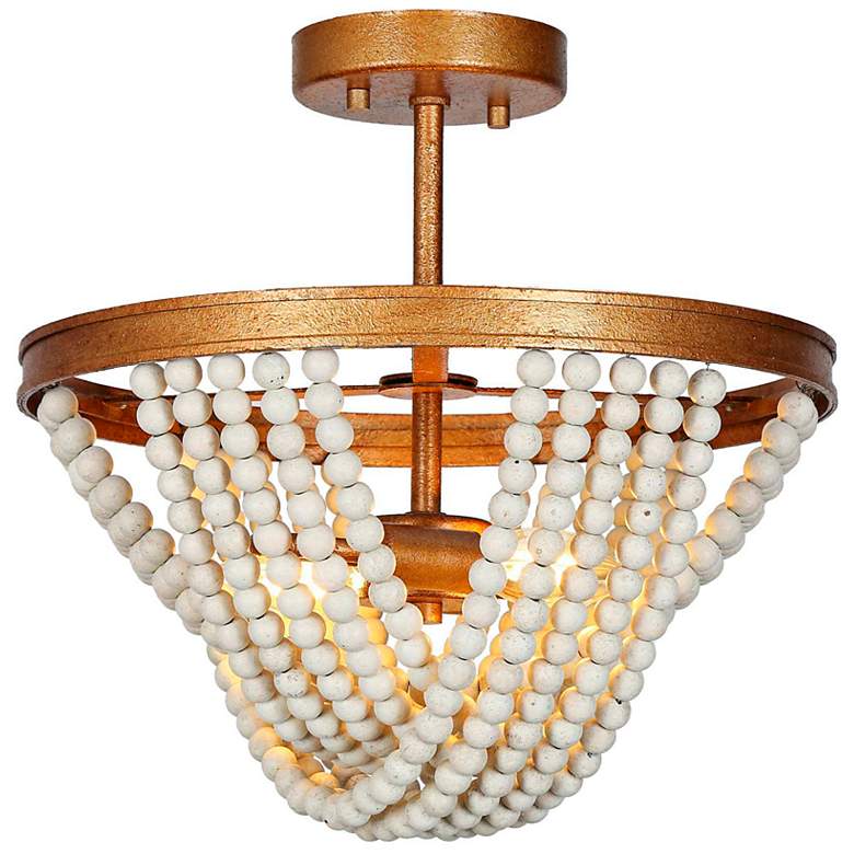 Image 2 Nymphaea 14" Wide Antique Brass Ceiling Light