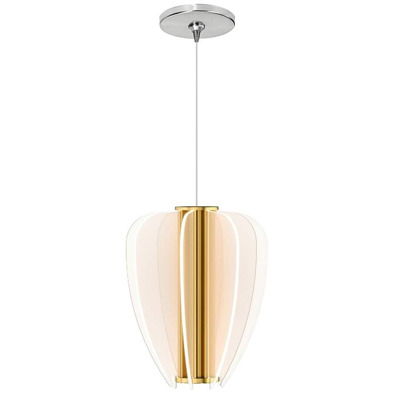 Image 1 Nyra 8 1/2 inch Wide Plated Brass LED Freejack Mini Pendant