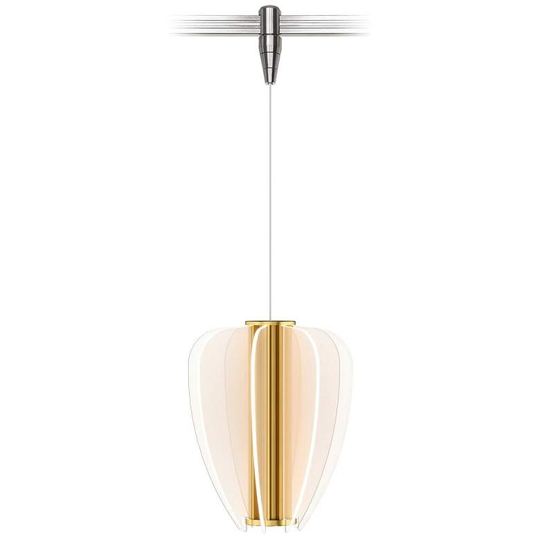 Image 1 Nyra 8 1/2" Wide Plated Brass LED Monorail Mini Pendant