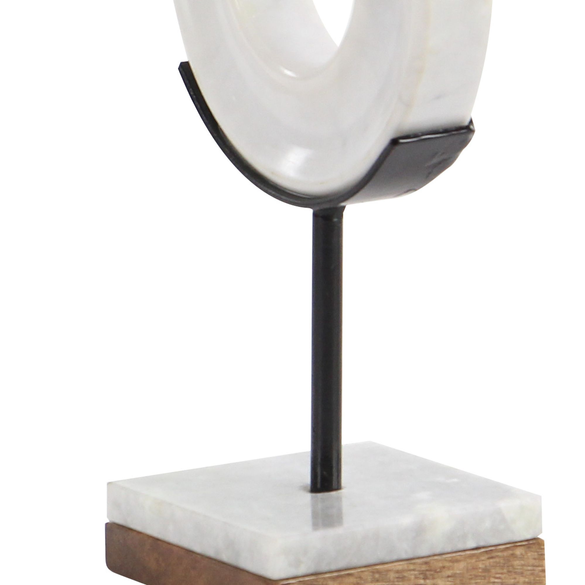 Image 3 O-in 11" High White Marble Round Table Decor Sculpture more views