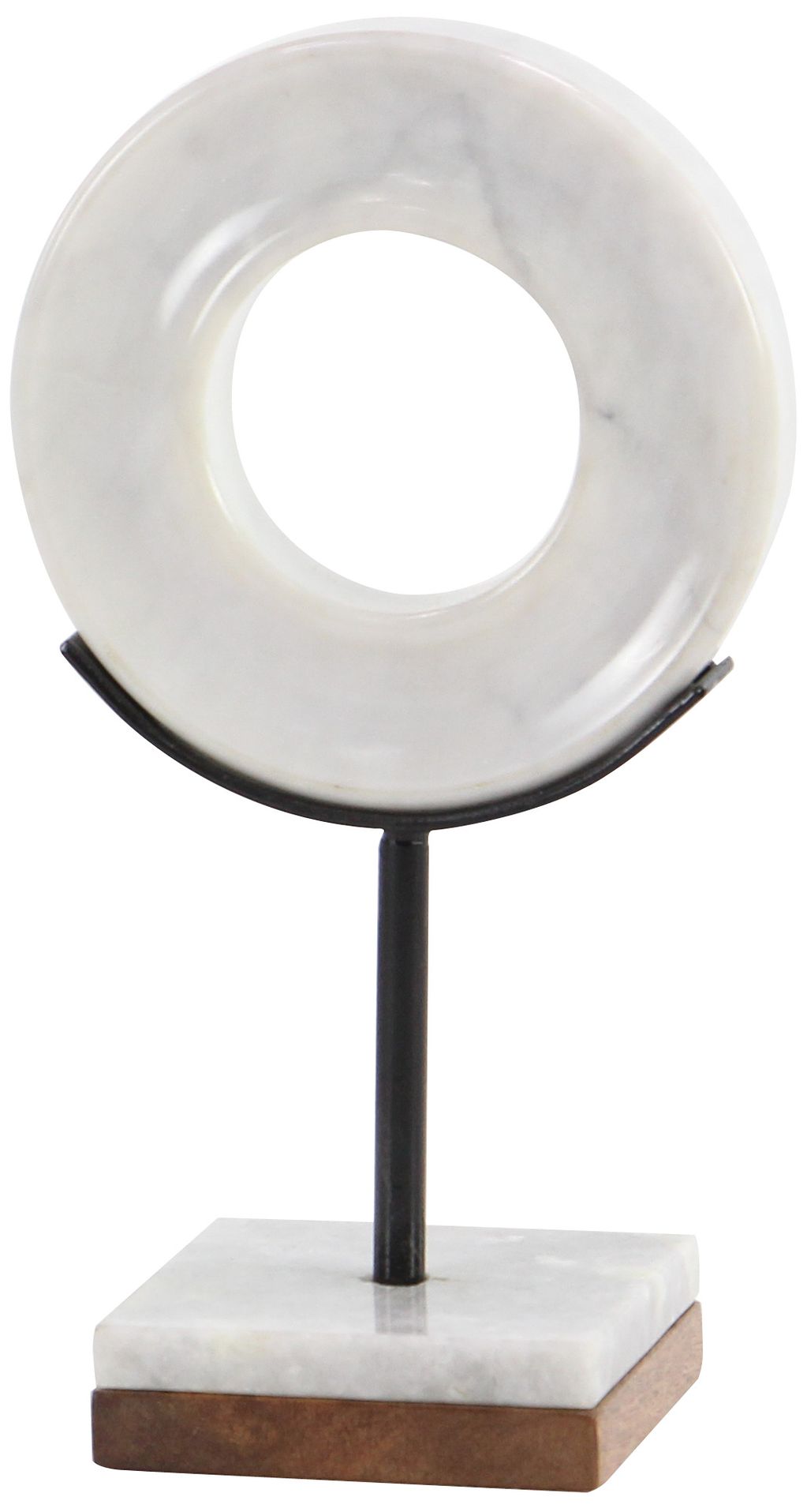 Image 4 O-in 11" High White Marble Round Table Decor Sculpture more views
