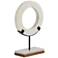 O-in 14" High White Marble Round Table Decor Sculpture